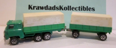VTG DIECAST YATMING GREEN FARM TRUCK & TRAILER, ~1970'S HONG KONG 1:64 SCALE - Image 1 of 4