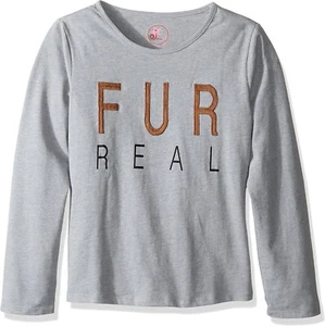 Dream Star 120078LG Girls Fur Real Top, Heather Grey, XL (6X) - Picture 1 of 1
