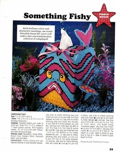 Something Fishy Tissue Box Plastic Canvas Patterns Project By Leisure Arts - Picture 1 of 2