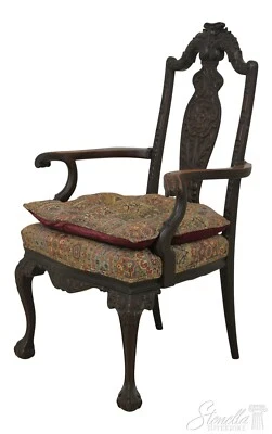 F56863EC: Fine Quality Vintage Library Mahogany Library Chair Foto 1 de 4