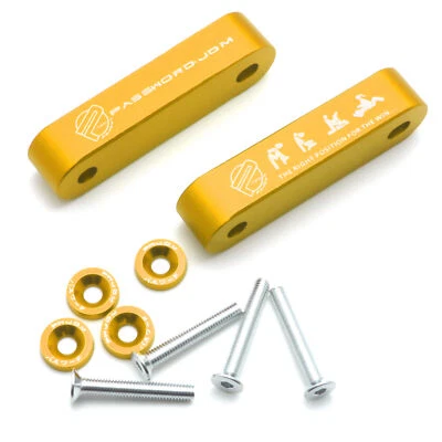 Kit elevador espaciador de ventilación de capó de aluminio dorado JDM para Honda Civic Acura Foto 1 de 4
