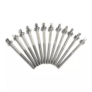 12 Trommelspannstangen 70 mm (2,75") chrom mit Unterlegscheiben Durchmesser 7/32" - Bild 1 von 3
