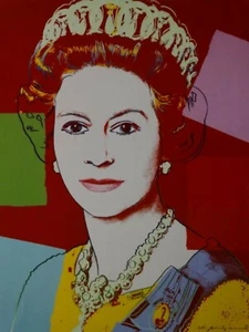 ¡VENTILADORES CORONA! Litografía Reina Isabel Andy Warhol. ÚNICO regalo POP Art. Jubileo - Imagen 1 de 2