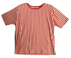 VTG Striped T-Shirt Women's Coral White USA M 50/50 Denise Creations 80s 90s