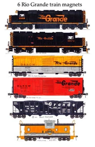 Juego de 6 imanes de locomotoras y trenes Rio Grande Andy Fletcher - Imagen 1 de 1