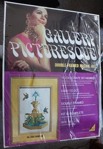 Vintage Gallery Picturesque Decorate By Number Mosiac Art Craft Birds Fountain - Picture 1 of 14