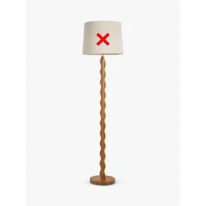 John Lewis Wiggle Wooden Non-Dimmable Floor Lamp - Walnut (No Lamp Shade) A - Picture 1 of 4
