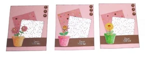 3 BEST WISHES 3 Flower Greeting Cards - Handmade A2 size with Envelopes SALE - Picture 1 of 3
