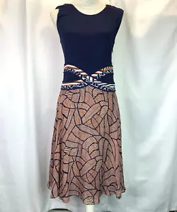 Diane von Furstenberg Rosalie Chiffon Jersey Kleid mitternachtsblau Größe 6 klassisch - Bild 1 von 17