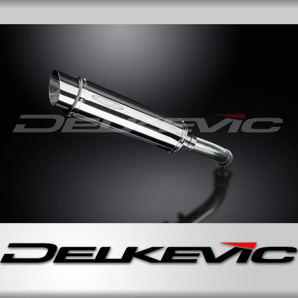 BMW K1200R 2005-2009 Delkevic Slip On 14" Round Stainless Exhaust Muffler Kit - Image 1 of 4