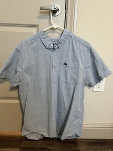 RVCA Mens XL Button Up Shirt Short Sleeve Blue - Picture 1 of 3