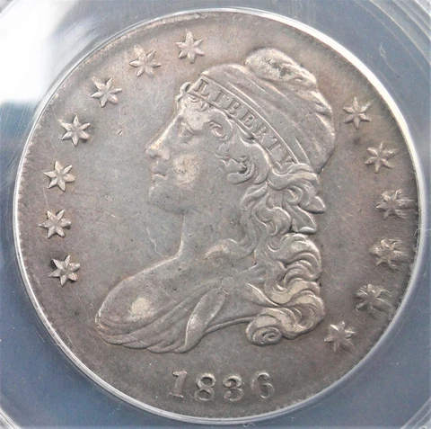 1836  50 C,  ANACS   VF 30  details  , nice silver coin       # 1132 Cover