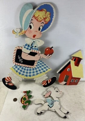 Arte de pared pin-up vintage de los años 50 para habitación de niños juguete de carretilla fuera de la escuela Foto 1 de 4