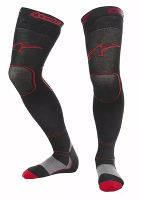 ALPINESTARS CALZE LUNGHE MX SOCKS LONG BLACK RED - Immagine 1 di 2
