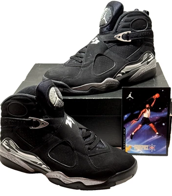 Talla 10 - Zapatillas Air Jordan 8 Retro 2015 Cromo Negro/Grafito 305381 003 Usadas en Excelente Condición Foto 1 de 4