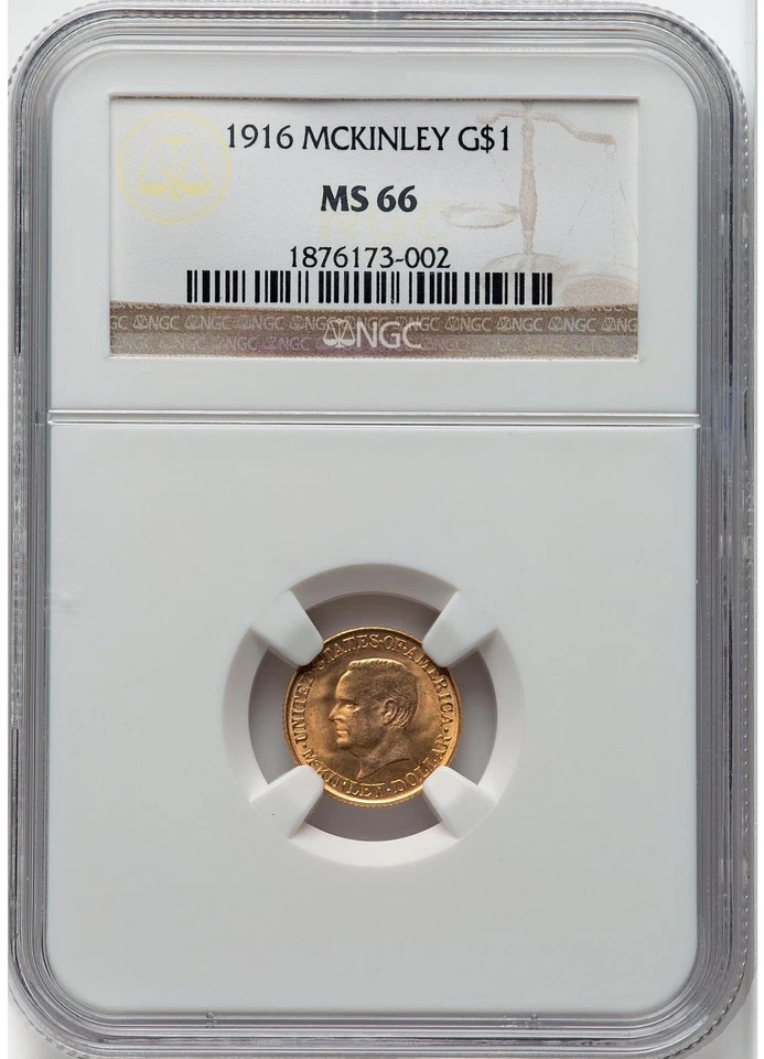 1916 McKinley $1 Gold NGC MS 66 (GIJ) - Image 1 of 4