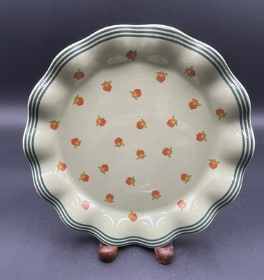 Plato de postre de gres Anthropologie Georgie Berry 8,25" verde nuevo en caja Foto 1 de 4