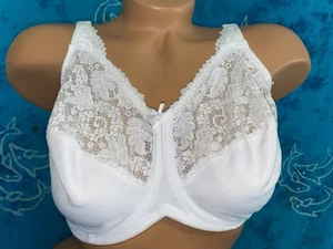 NWOT Lilyette By Bali 428 White Full Coverage Stretch Lace Minimizer Bra 38DD - Picture 1 of 6