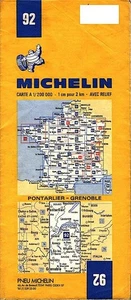 Pneu Michelin 92 ; Pontarlier - Grenoble Carte A 1 / 200 000 - 1 cm - pour 2 km  - Picture 1 of 1