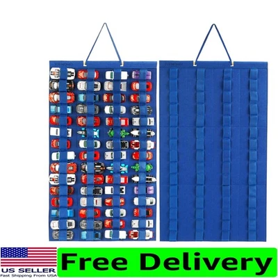 Expositor portátil para coche de juguete de montaje en pared - Organizador de 60 ranuras hecho de fieltro duradero Foto 1 de 4