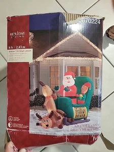 Gemmy Airblown (Elf Sleigh Lesson) #0670224 8ft Inflatable Christmas decoration - Picture 1 of 5