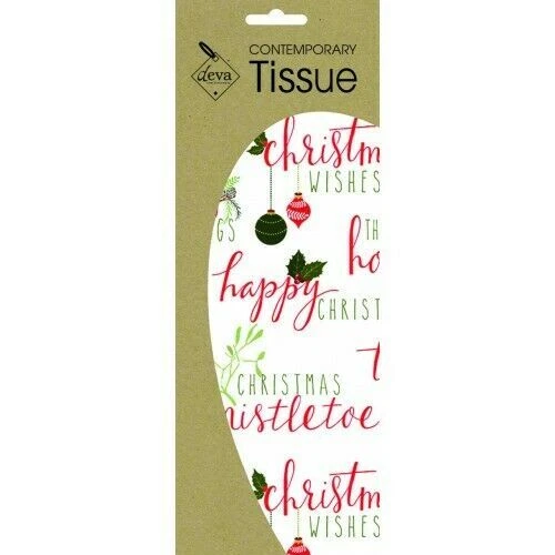 Seasons Greetings Christmas Tissue Wrapping Paper Deva 4 sheets 50 x 70cm - Image 1 of 1