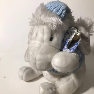 Disney Store Blue Sweater 12" Eeyore Plush Pooh Christmas Hat Winter White NWT - Picture 1 of 10