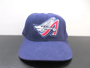 VINTAGE Anaheim Angels Hat Cap Fitted Mens 7 1/8 Blue MLB Baseball New Era 90s - Picture 1 of 8