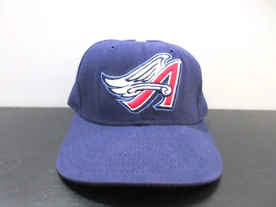 VINTAGE Anaheim Angels Hat Cap Fitted Mens 7 1/8 Blue MLB Baseball New Era 90s - Image 1 of 4