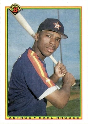 1990 Bowman Karl Rhodes RC Houston Astros #79 - Image 1 of 2
