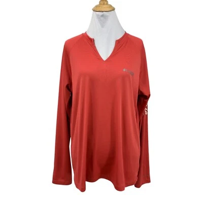 Рубашка женская Columbia очень большая темно-розовая PFG приливные пески с длинным рукавом для рыбалки - Изображение 1 из 4