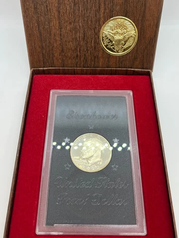 1972 United States Eisenhower Proof Silver Dollar Coin with Original Packaging Cover