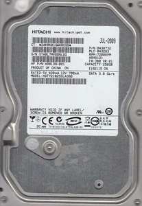HDT721025SLA380 PN 0A38732 MLC BA3283 Hitachi 250GB SATA 3.5 Hard Drive - Picture 1 of 3
