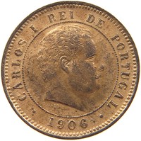 PORTUGAL 5 REIS 1906 TOP #t124 053