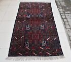 3'6 x 6'5 Handmade vintage afghan tribal baluchi wool area rug, 4x6 persian rug