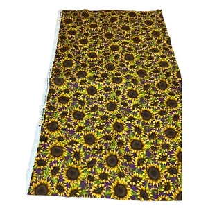 VIP Cranston Fabric Large Sunflowers Purple Background 37.5" x 45" - Picture 1 of 3
