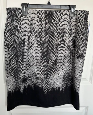 NEW Dillards L Large Skirt Black Snakeskin Work Career Nygard NWT - Image 1 of 3