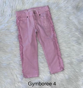 Gymboree Valentine's Day Ruffled Pink Denim Jeans 4 NWT - Picture 1 of 1