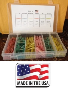 (200) 3M HEAT SHRINK BUTT WIRE 22 to 8 ga. CONNECTOR ASSORTMENT Kit Made In USA - Picture 1 of 4