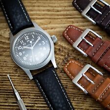 Leather Watch Strap - Soft Amalfi Grain - 18mm 20mm 22mm - Black Brown Tan