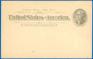 Tarjeta postal emitida en Estados Unidos 1895 #UX12 como nueva, un par de pequeños pliegues, SCV ¡45,00 $! - Imagen 1 de 1