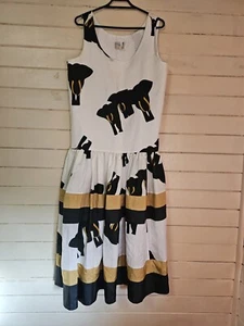 Vintage Kaya Dress for women's Elephant Pattern Design Gold Coast Size 12 - Picture 1 of 9