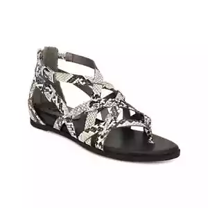 GBG Womens Beige Snake Gladiator Logo Cobell Round Toe Thong Sandals 6.5 M - Picture 1 of 12