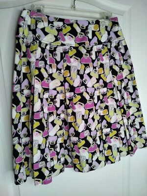 Falda plisada Liz Claiborne para mujer talla 6 monederos en abundancia con estampado de novedad de colección Foto 1 de 4