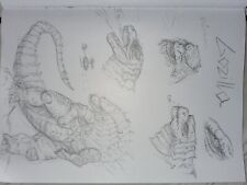 Monster Zeinungen, zeichnung von gozilla, Bleistift 