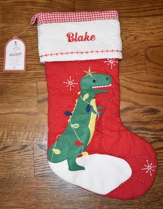 Bas de Noël matelassé enfant dinosaure poterie grange blake neuf avec étiquette - Photo 1/3