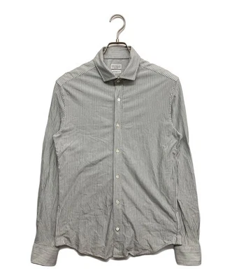 BRUNELLO CUCINELLI Camisa a Rayas Camisa Manga Larga Talla: S Gris Hombres MTS836699 Foto 1 de 4