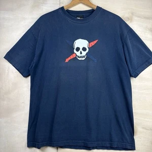 Vintage Fourstar Clothing Skull Skateboarding T-Shirt Sz XL Faded Skater Y2K - Picture 1 of 9