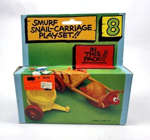 Smurf Snail Carriage Playset Vintage Smurfs Set New NIB 1980 Schleich Peyo - Picture 1 of 3