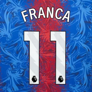 2024 2025 OFICIAL CRISTAL PALACE M. FRANCA 11 BLANCO LOCAL JUGADOR TALLA NOMBRE CONJUNTO - Imagen 1 de 1